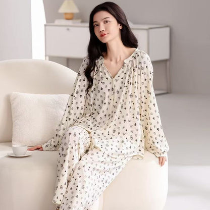 Women's Mid-length Homewear Pajamas Suit