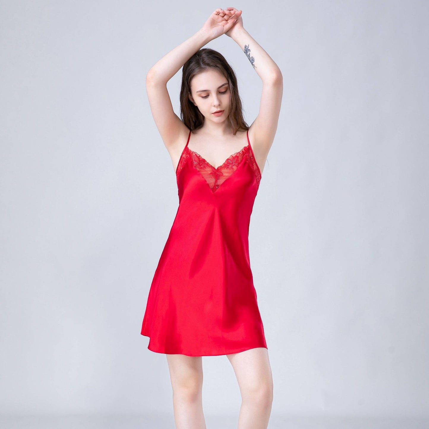 Sexy Silk Sleeveless Slip Nightdress