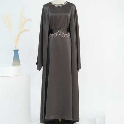 Turkish Dubai Elegant Women's Two-piece Suit With Crystal Chain