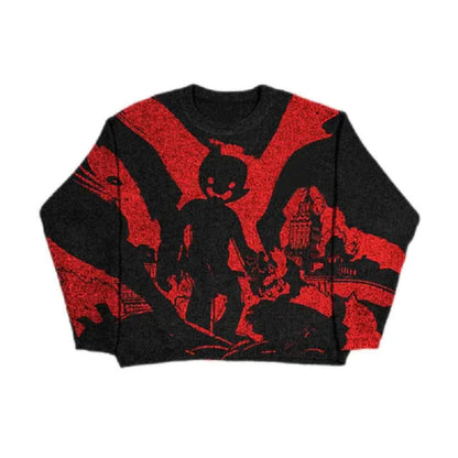 Street Knitwear Printed Autumn Sweaters