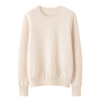 Round Neck Loose Knitted Long Sleeves Women