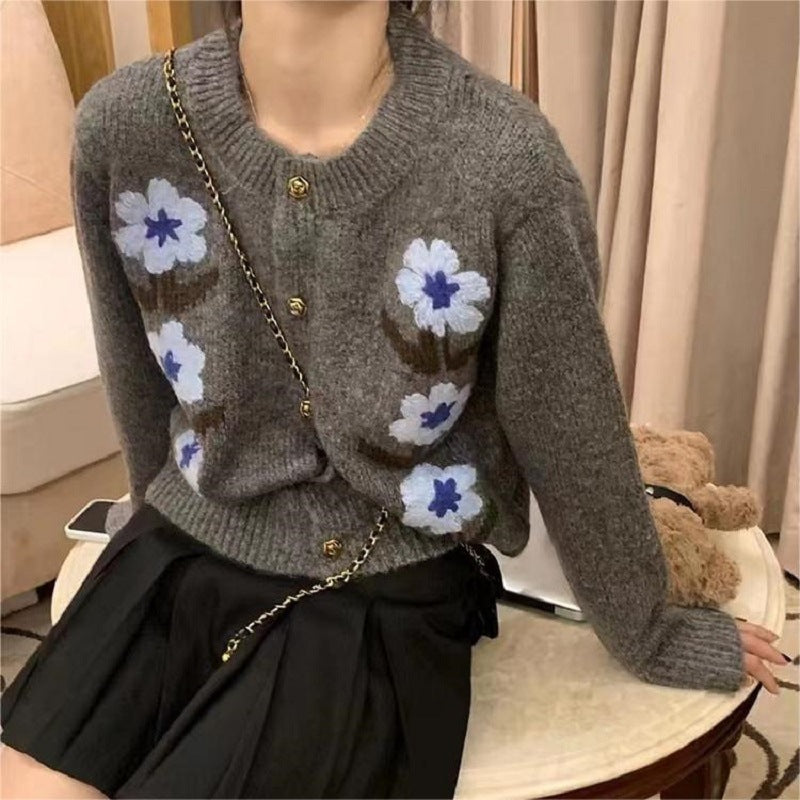 Retro Flower Cardigan Coat For Women