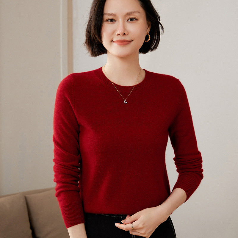 Round Neck Loose Knitted Long Sleeves Women