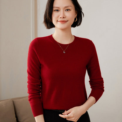 Round Neck Loose Knitted Long Sleeves Women