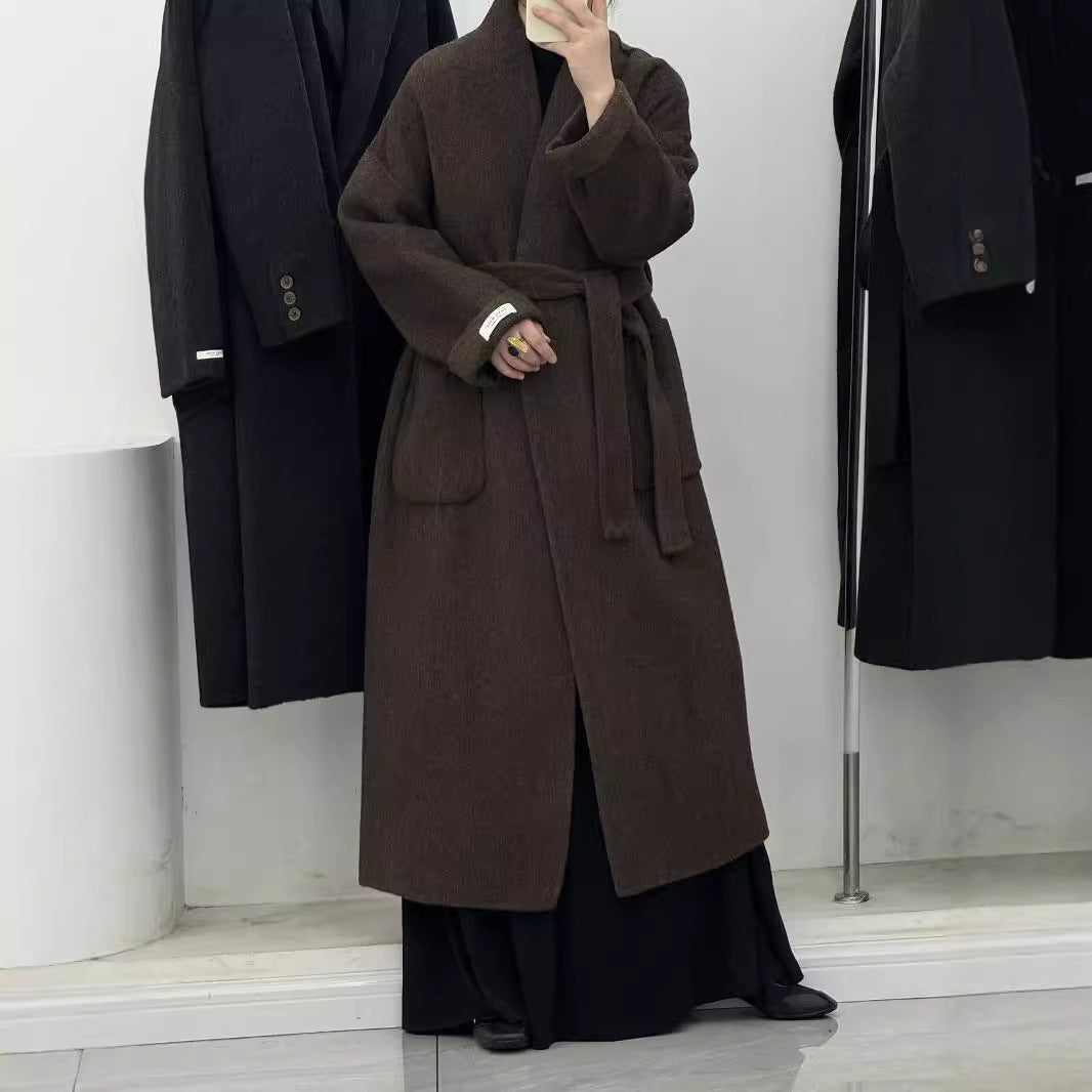 High-end Cashmere Double-sided Woolen Coat Women