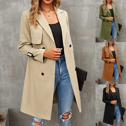 Women's Double-row Slim Fit Coat Overcoat