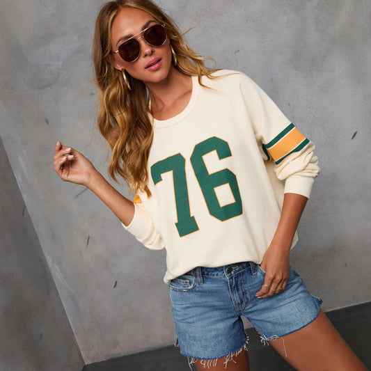 Vintage Letter Printed Sweatshirt Wholesale