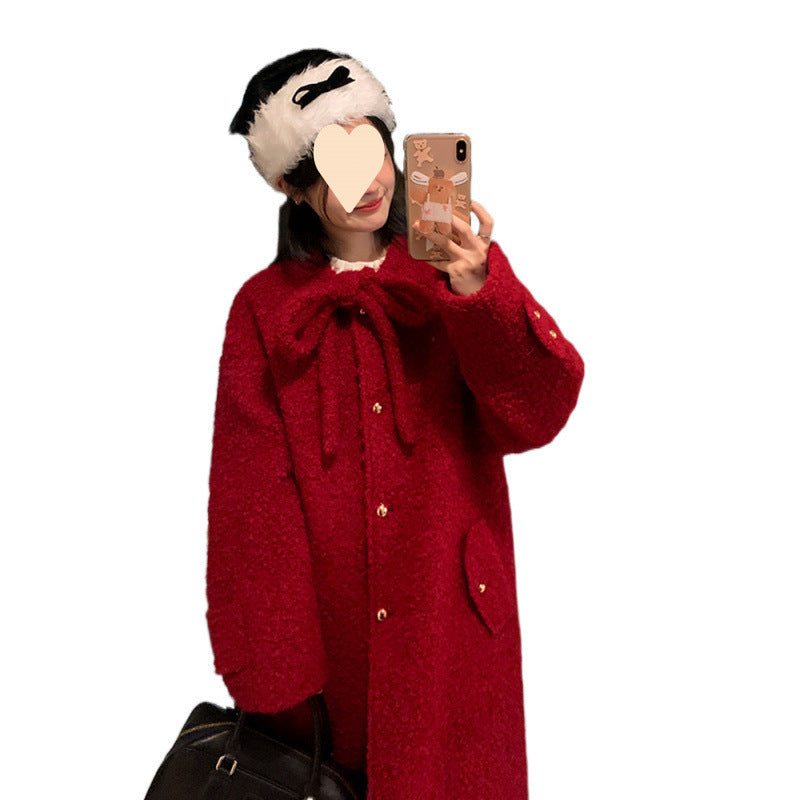 Korean Style Woolen Overknee Long Coat