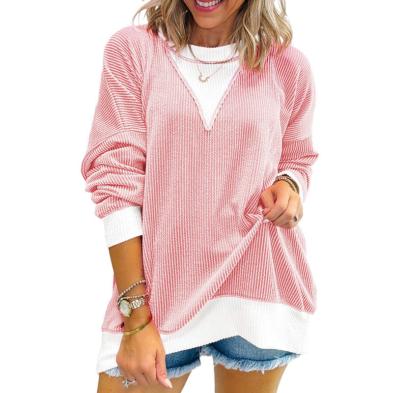 Round Neck Long Sleeve Pullover Women's Sweater