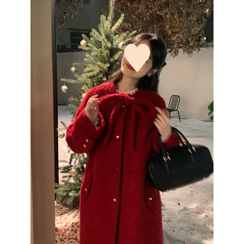 Korean Style Woolen Overknee Long Coat