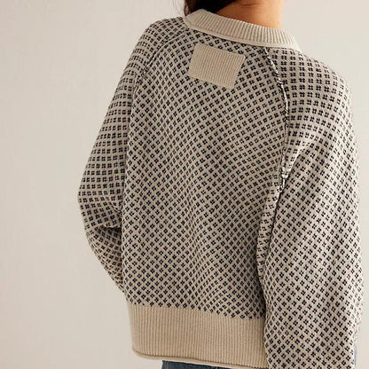 Autumn And Winter New Jacquard Round Neck Sweater