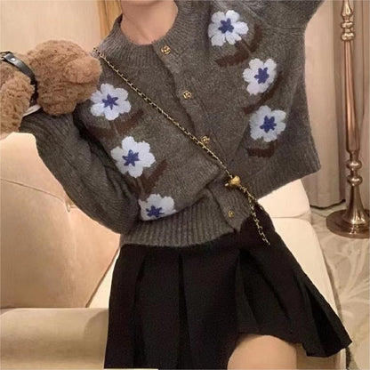 Retro Flower Cardigan Coat For Women