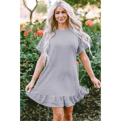 Shiying Summer New Lace Stitching T-shirt Dress Women