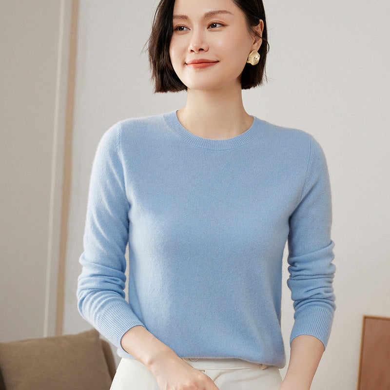Round Neck Loose Knitted Long Sleeves Women