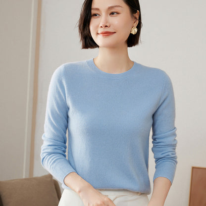 Round Neck Loose Knitted Long Sleeves Women