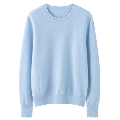 Round Neck Loose Knitted Long Sleeves Women