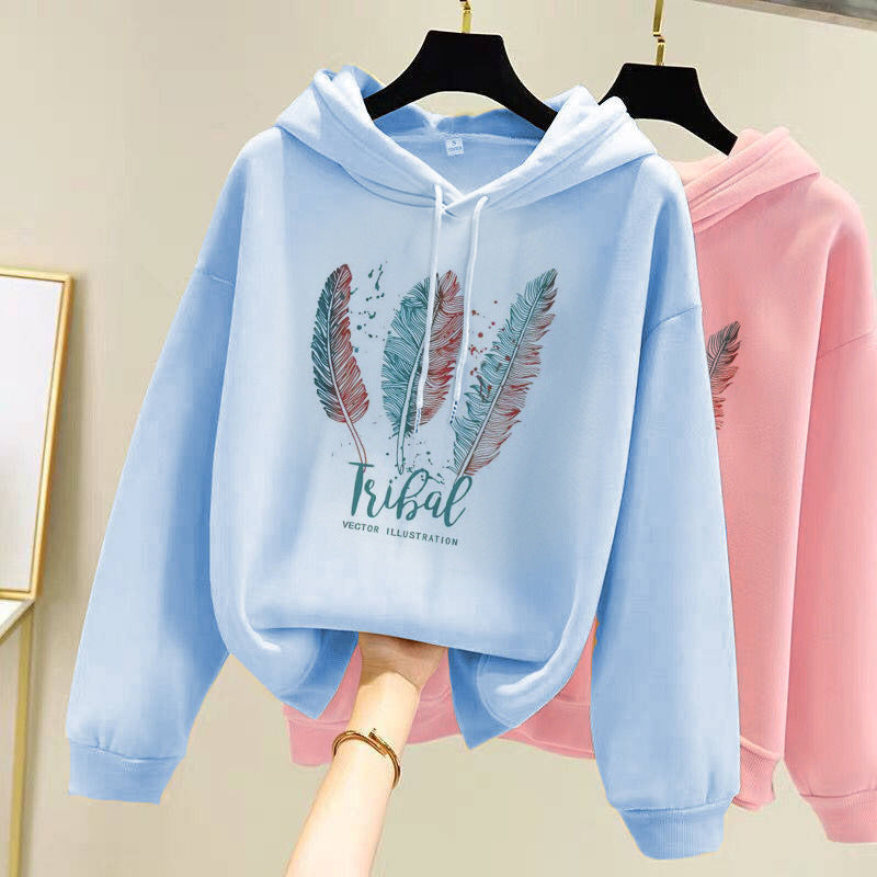 Hooded Sweater Thick Loose Long Sleeves Women