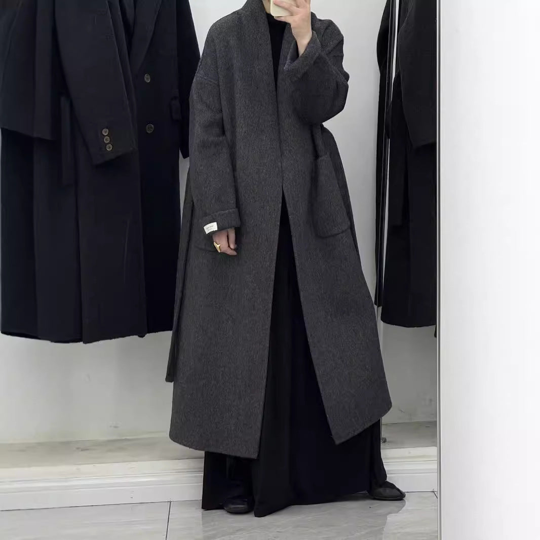 High-end Cashmere Double-sided Woolen Coat Women