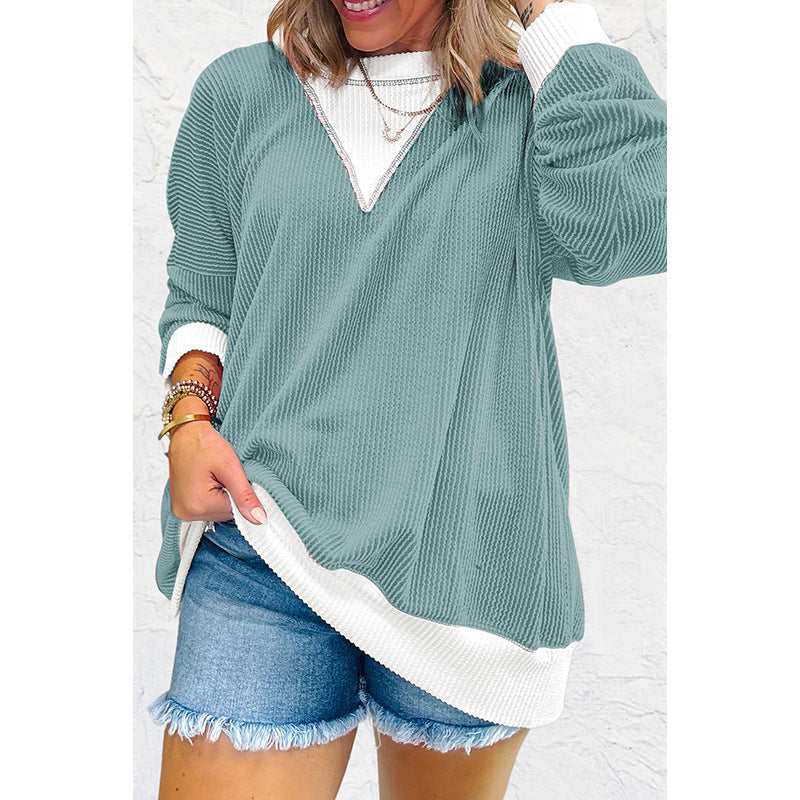 Round Neck Long Sleeve Pullover Women's Sweater