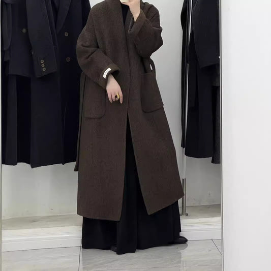 High-end Cashmere Double-sided Woolen Coat Women