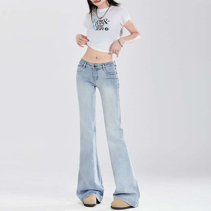 American Retro Low Waist Hot Girl Bell-bottom Pants Slim Fit Slimming