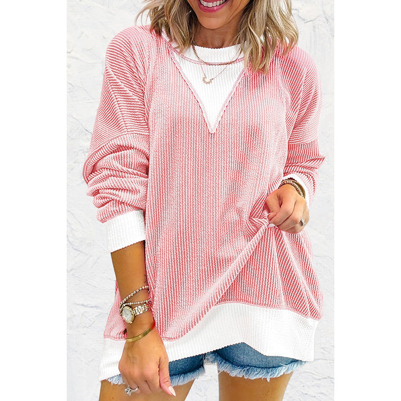 Round Neck Long Sleeve Pullover Women's Sweater