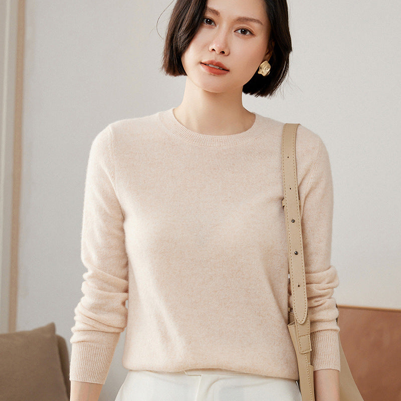 Round Neck Loose Knitted Long Sleeves Women