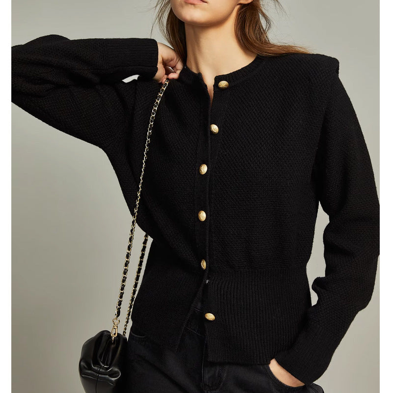 Black Personality Knitted Cardigan Women Coat