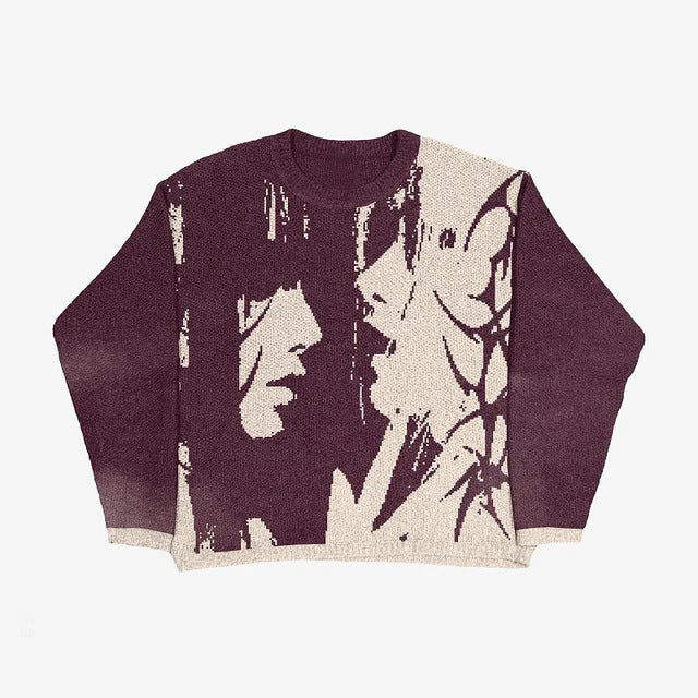 Street Knitwear Printed Autumn Sweaters