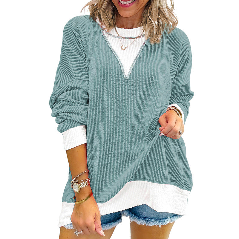 Round Neck Long Sleeve Pullover Women's Sweater