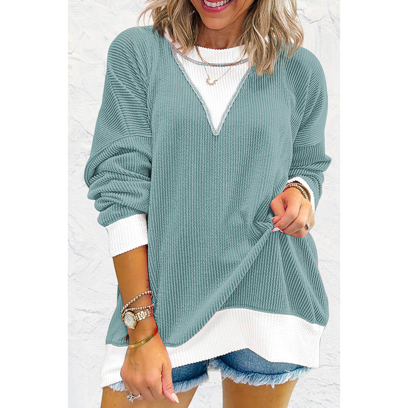 Round Neck Long Sleeve Pullover Women's Sweater