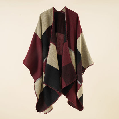 Casual Plaid Oversized Scarf Cashmere Women