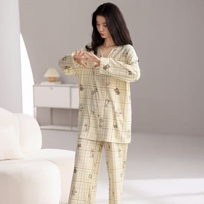 Women's Mid-length Homewear Pajamas Suit