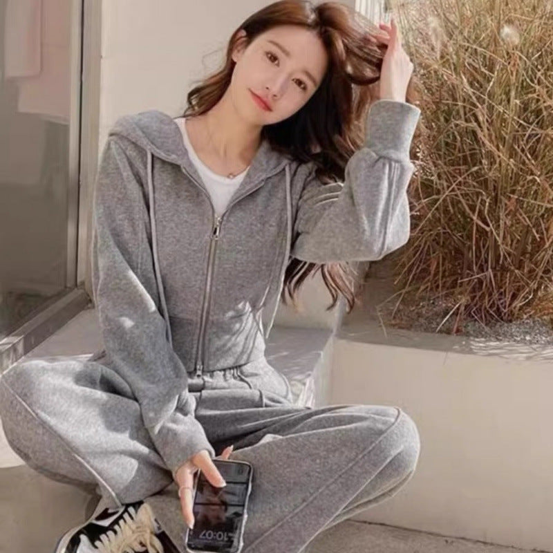 Loose Slimming Casual Wide-leg Pants Two Pieces