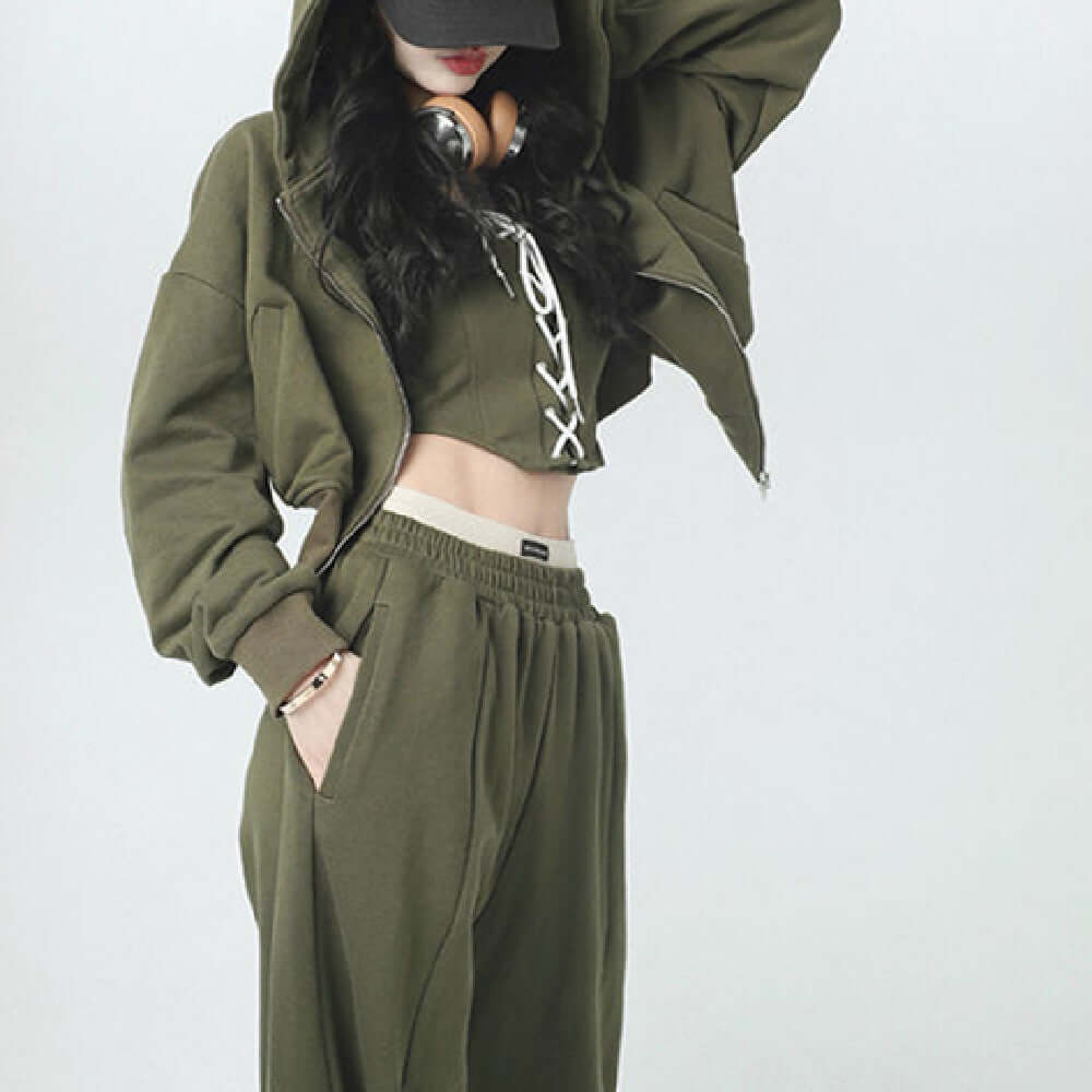 Women's Coat Hoodie Pant Suit