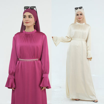 European And American Dubai Elegant Satin Dress