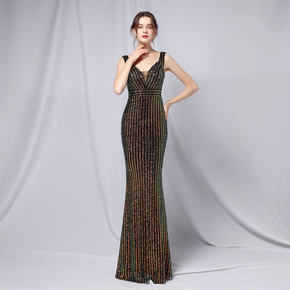 New Sequined Fishtail Long Dress