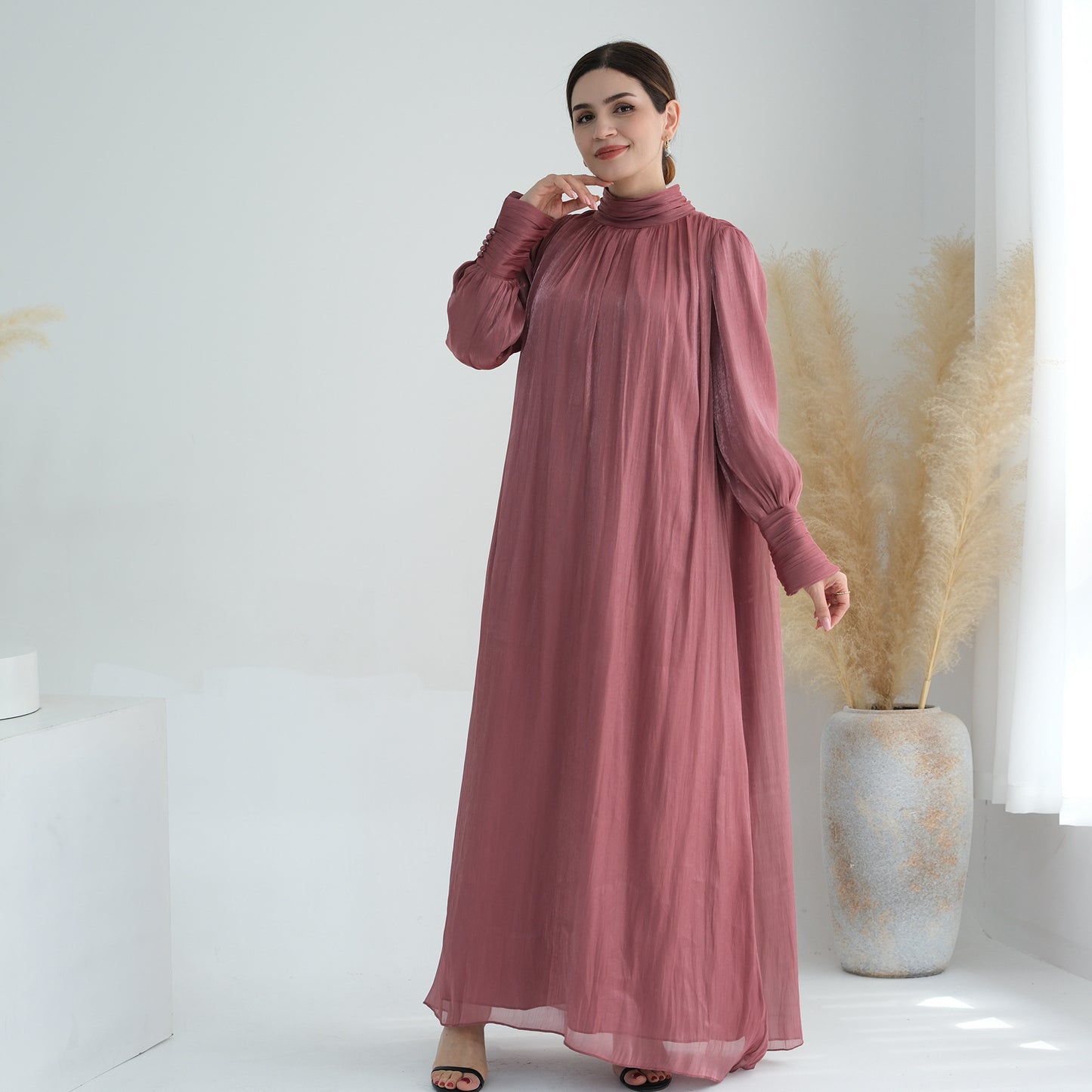 Turkey Dubai Exquisite Pure Color Tied Dress