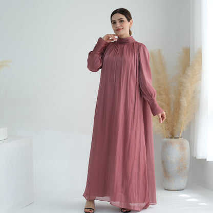 Turkey Dubai Exquisite Pure Color Tied Dress