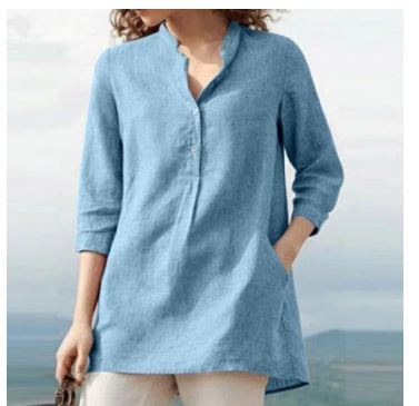 Casual Stand-up Collar Loose Blouse