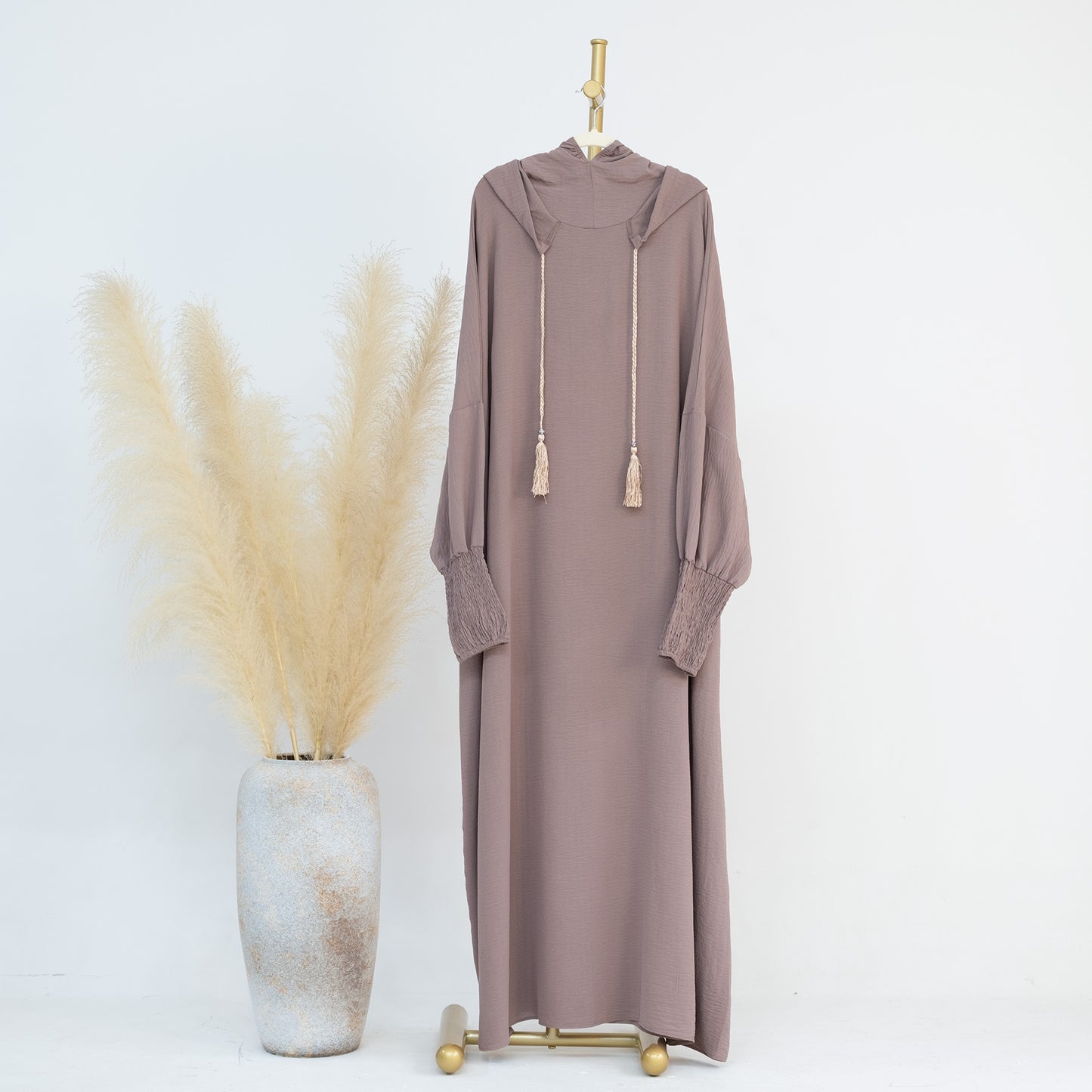 Middle East Dubai Turkey Solid Color Dress