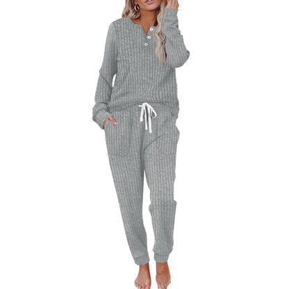 Women's Casual Pocket Suit Buckle Sports Sweater And Trousers Sports Suit