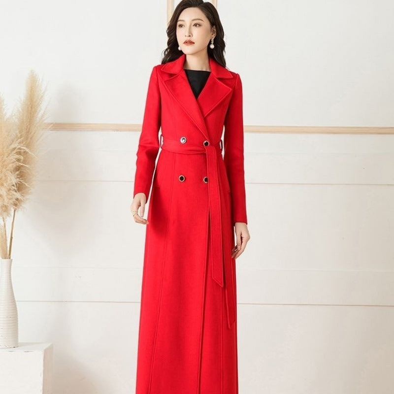 Woolen Double-breasted Elegant Cashmere Coat