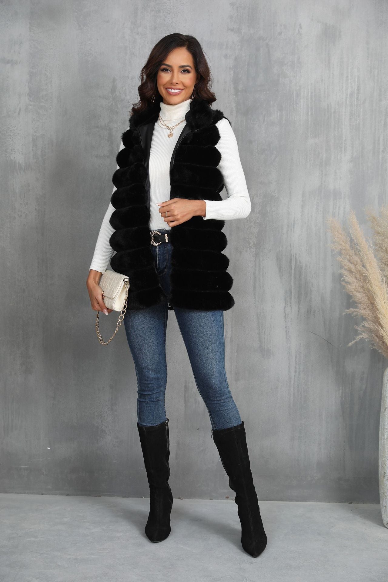 Mid-length Autumn And Winter New Faux Fur Vest For Women