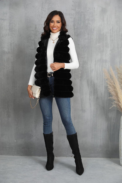 Mid-length Autumn And Winter New Faux Fur Vest For Women