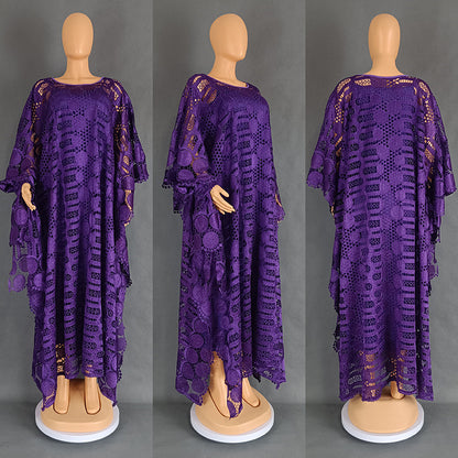 Bright Water Soluble Lace Robe Middle East Muslim Long Dress