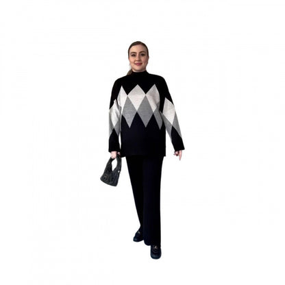 Women's Knit Round Neck Sweater Set