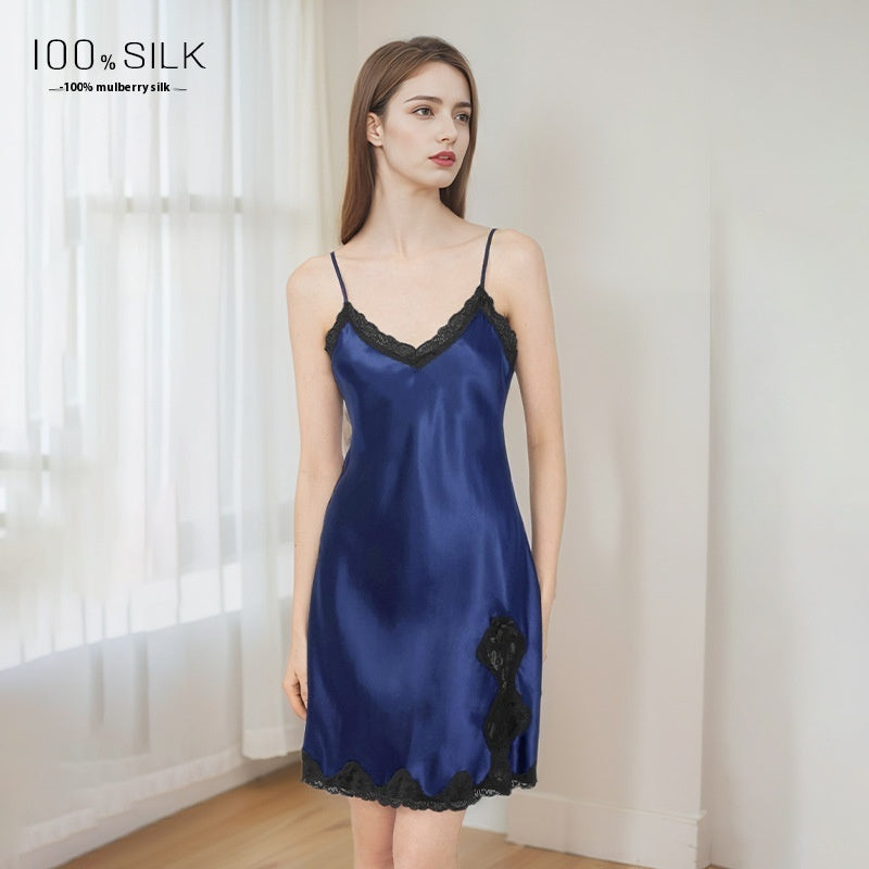 Sexy Slit Silk Slip Dress Women