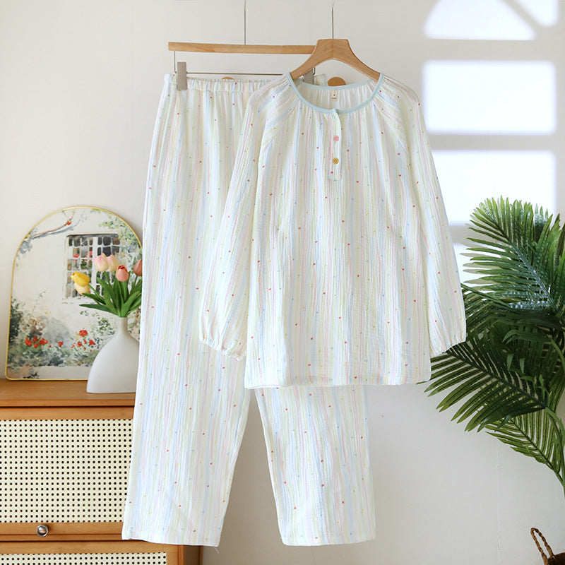 Cotton Yarn Sweet Cotton Candy Home Wear Long-sleeved Trousers Pajamas