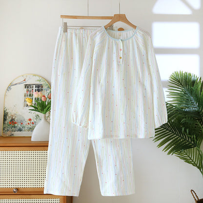 Cotton Yarn Sweet Cotton Candy Home Wear Long-sleeved Trousers Pajamas